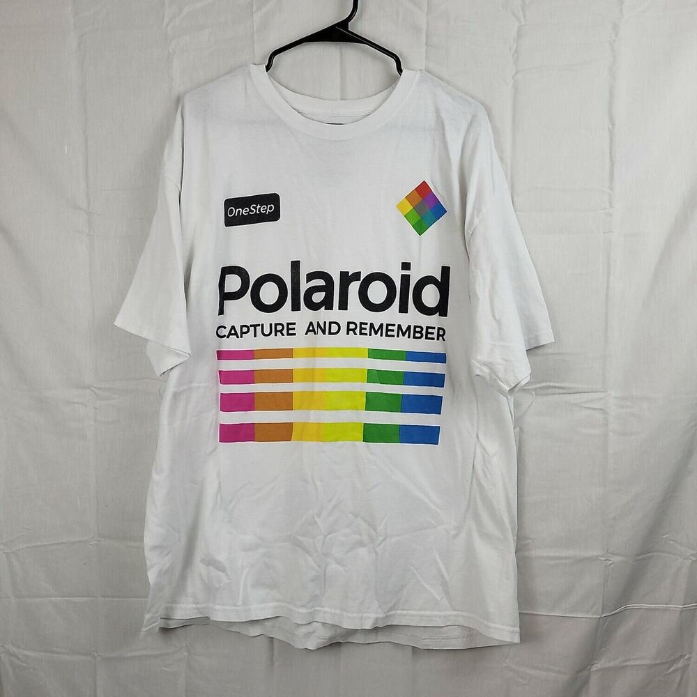 Polaroid Mens White Cotton Crew Neck Short Sleeve Pullover Basic T Shirt Size 2X